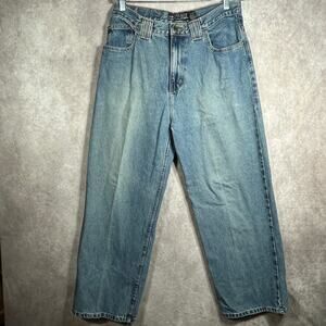Bullhead Baggy Jeans Mens 34X30 Blue‎ Denim Straight Leg Hip Hop 90s Y2K Skater
